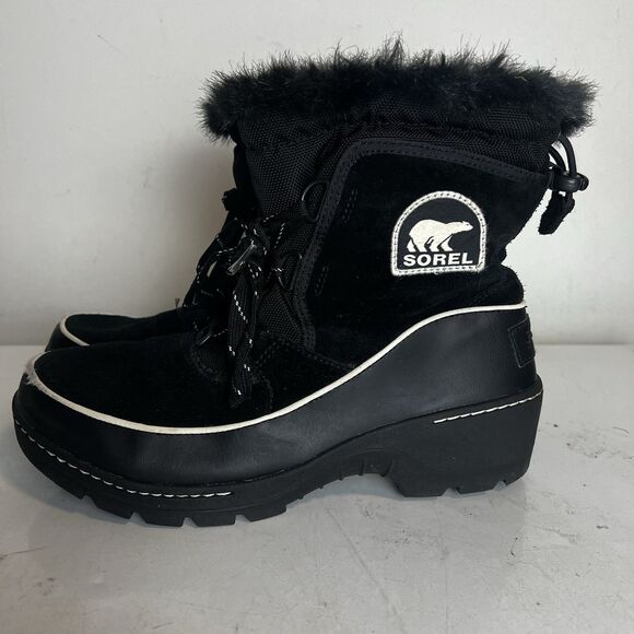 Sorel Women's BootieTivoli III Boot Size 9 Waterproof LaceUp Black Suede Winter - Picture 5 of 10